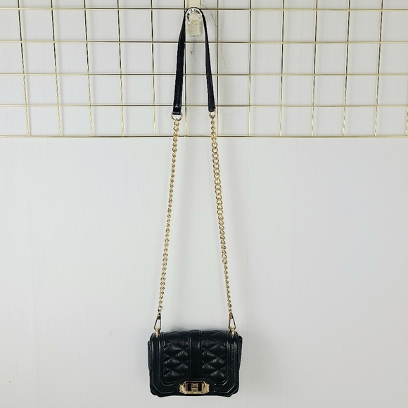 Rebecca Minkoff Love Mini Black Quilted Crossbody Bag - Picture 3 of 16